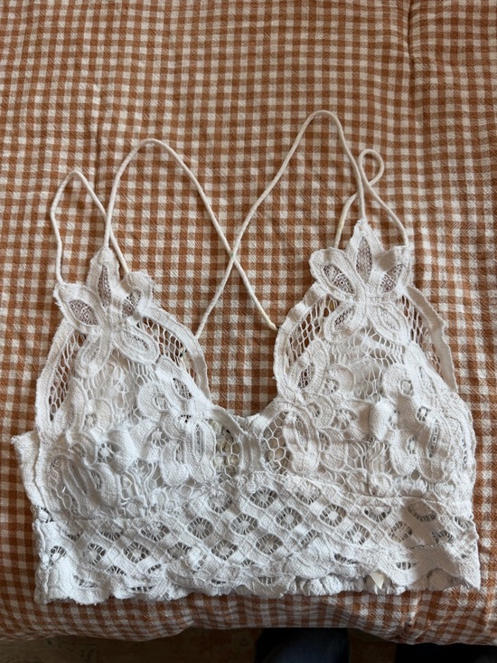 Free People Other - Free People One Lace Bralette with Floral Applique - White